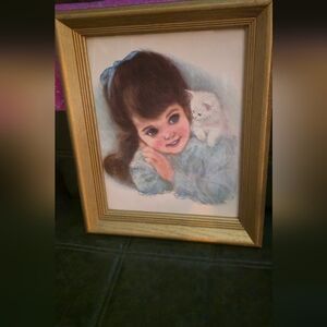 Vintage 1962 mid-century signed by Francis Hook, featuring Beautiful Gold Frame.